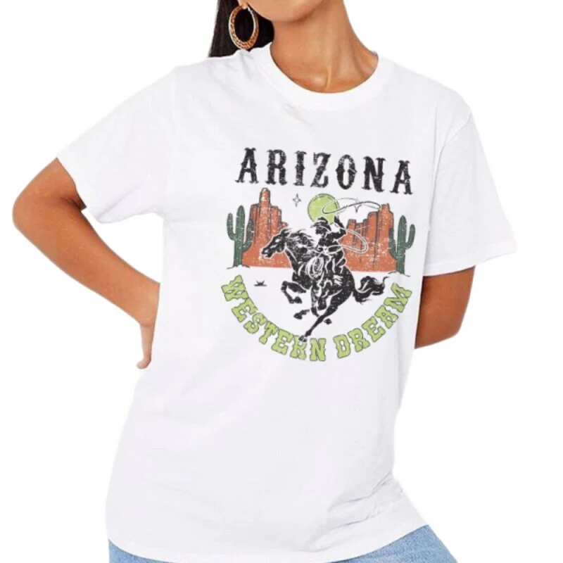 Retro-T-Shirt mit Vintage-Print für Damen