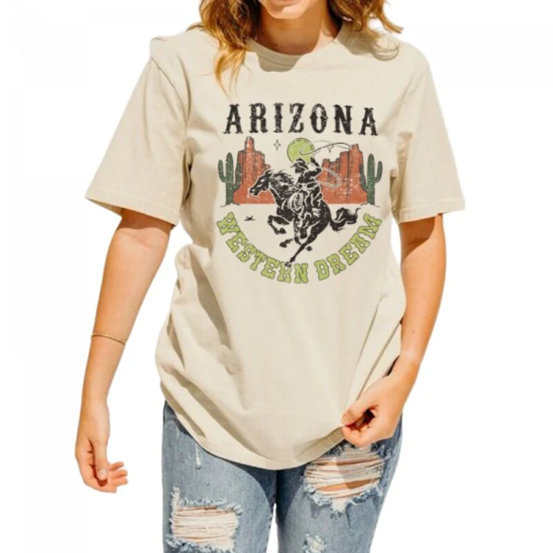 Retro-T-Shirt mit Vintage-Print für Damen