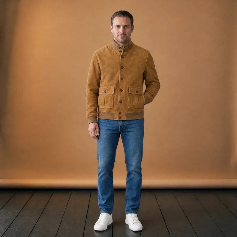 Vintage Herren Wildlederjacke