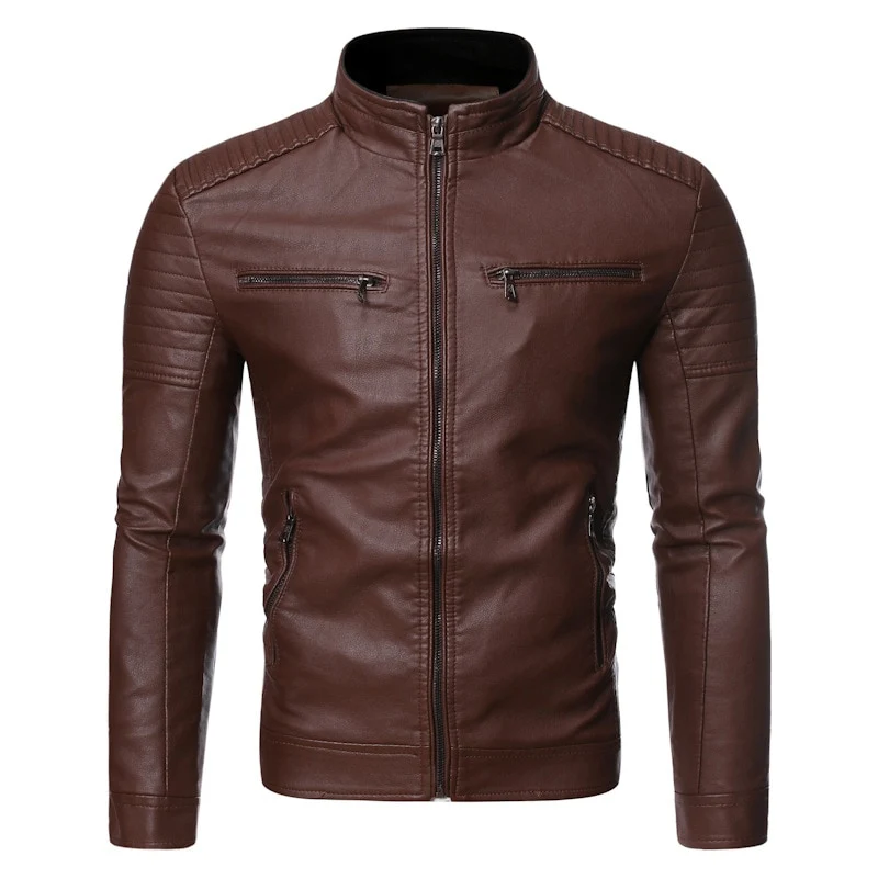 Vintage Herren schwarze Lederjacke