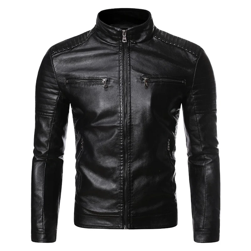 Vintage Herren schwarze Lederjacke