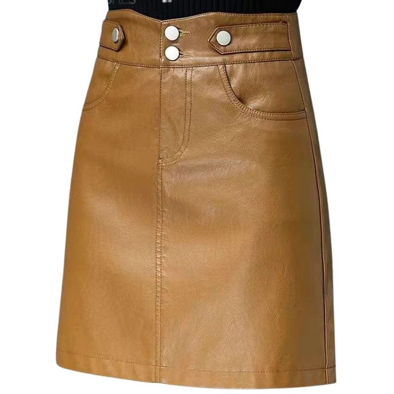 Vintage brauner Lederrock