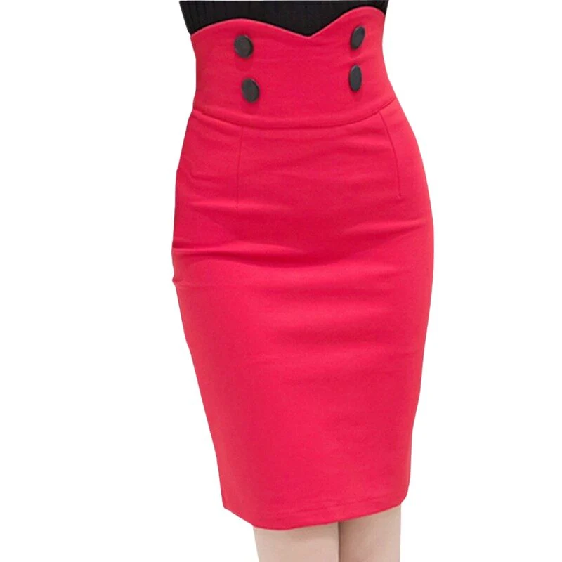 Vintage Bleistiftrock mit hoher Taille
