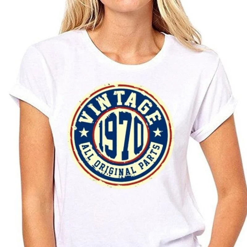 Vintage Damen Weißes T-Shirt