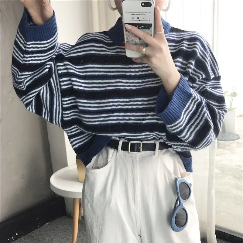 Vintage Gestreifter Pullover