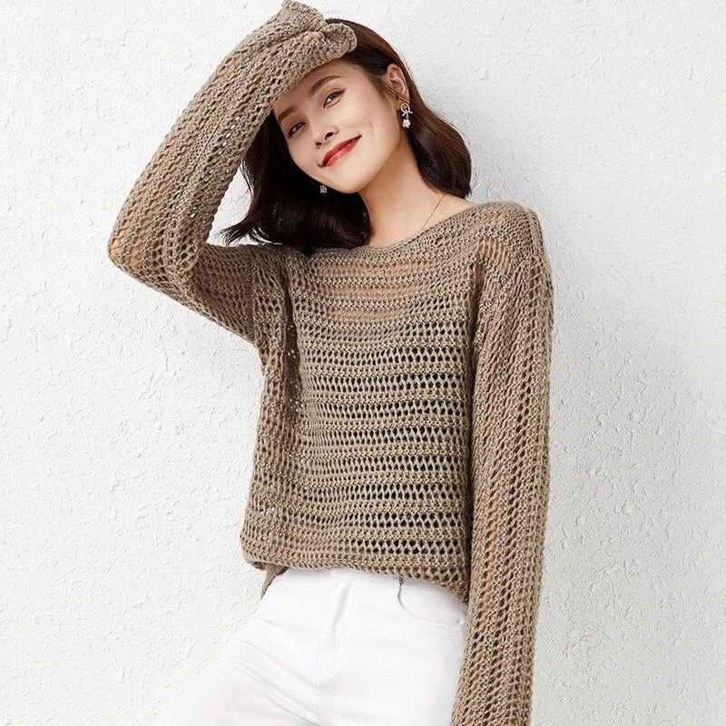 Vintage Brauner Retro Strickpullover