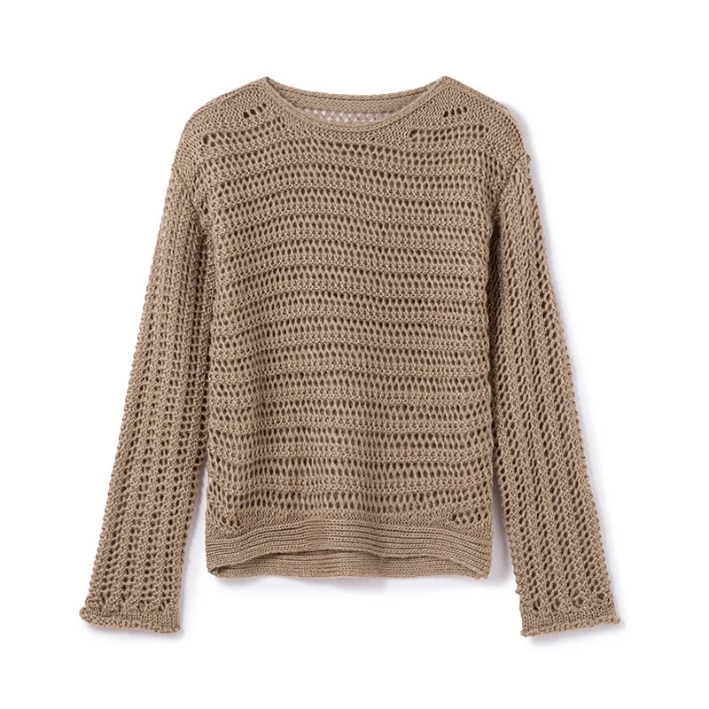 Vintage Brauner Retro Strickpullover