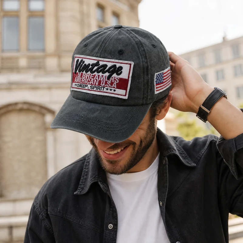 Amerikanische Vintage-Mütze für Herren