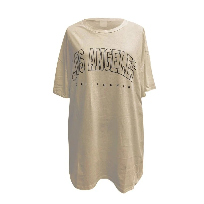 Vintage-Khaki-Oversize-T-Shirt für Damen