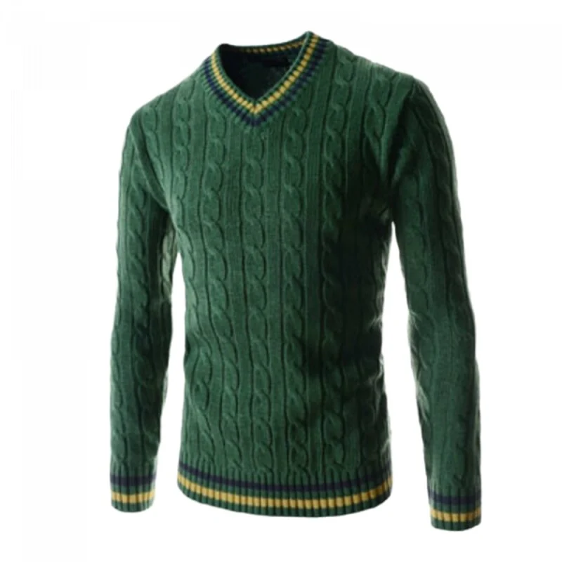 Vintage-Tennis-Pullover für Herren mit V-Ausschnitt