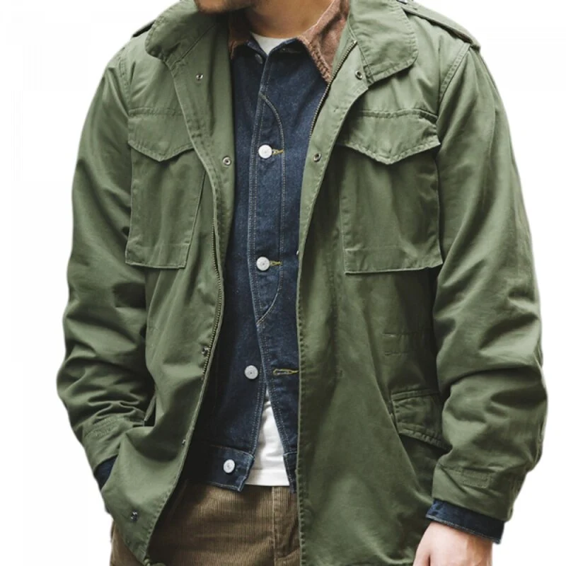 Vintage Khaki Militärjacke