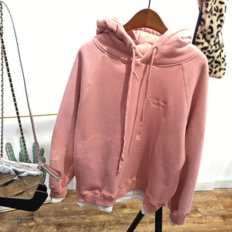 Vintage Korallen-Kapuzenpullover