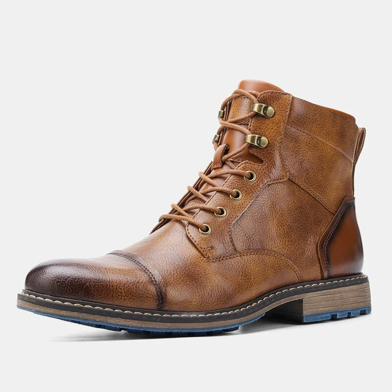 Vintage Leder Sommer Motorradschuhe
