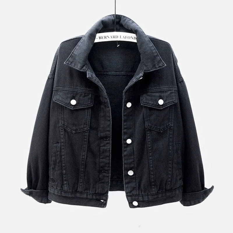 Vintage schwarze Jeansjacke