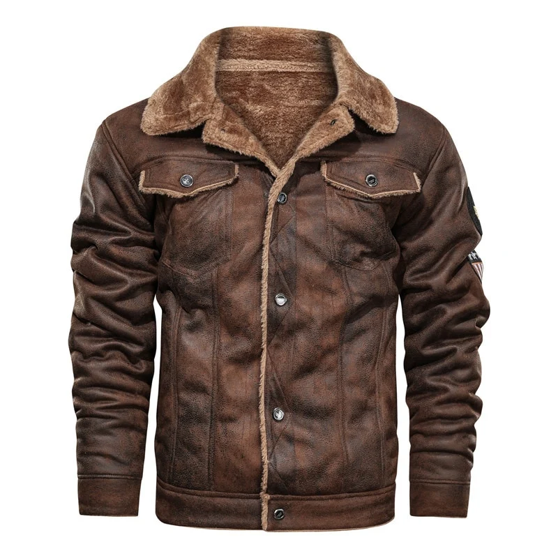 Vintage Motorrad Ledermantel