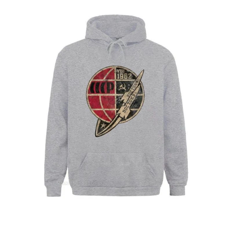 Vintage Herren Grauer Kapuzenpullover