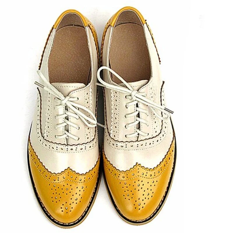 Vintage Braun Beige Schuh