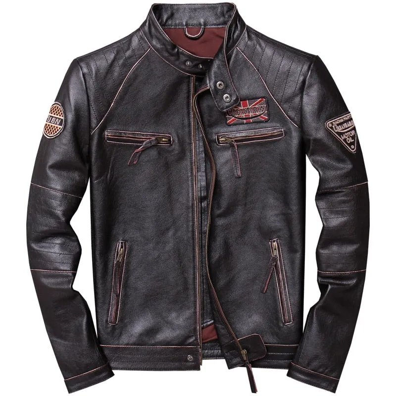 Vintage Biker-Lederjacke