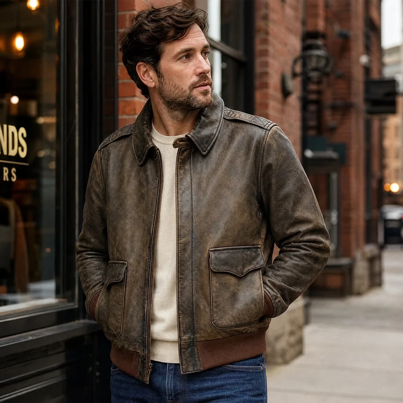 Vintage Chevignon Lederjacke
