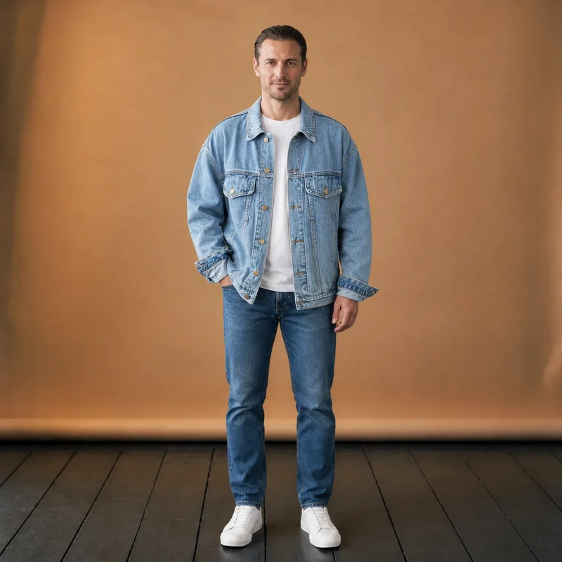 Übergroße Vintage-Jeansjacke