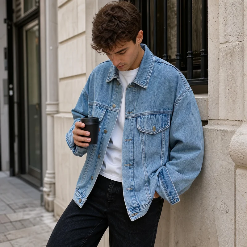 Übergroße Vintage-Jeansjacke