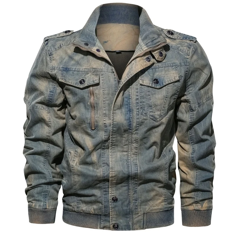 Marineblaue Vintage-Jacke für Herren
