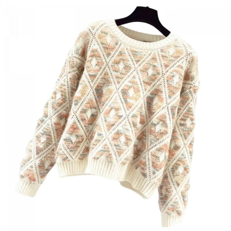 Vintage Schneefrau Pullover