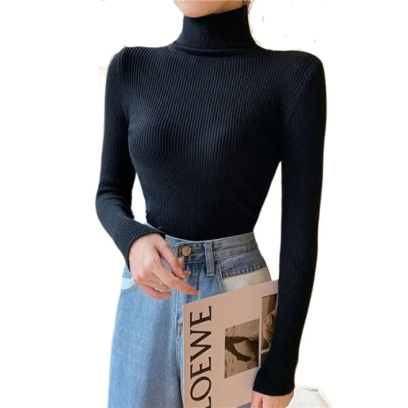 Vintage-Rollkragenpullover aus Wolle für Damen