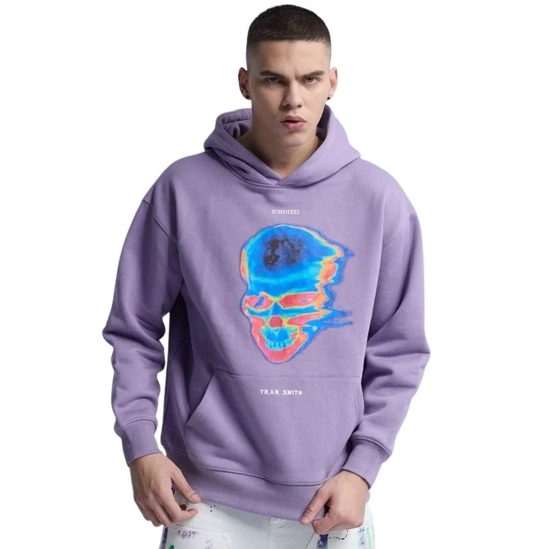 Vintage Lila Kapuzenpullover