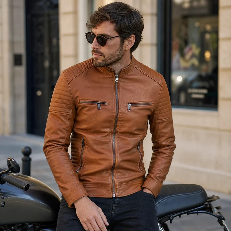 Vintage Motorrad-Lederjacke