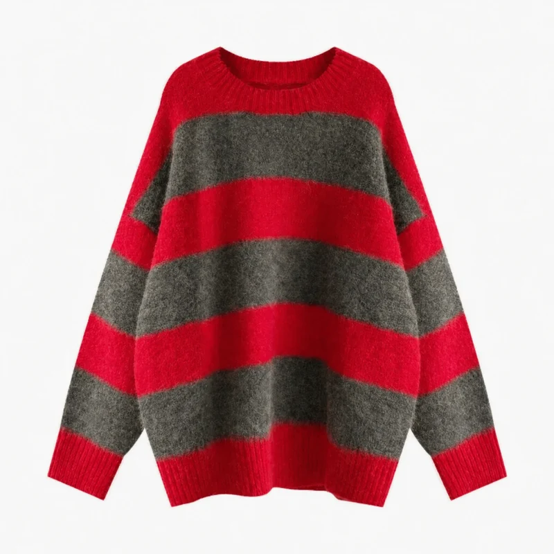 Großer Vintage Damen Wollpullover