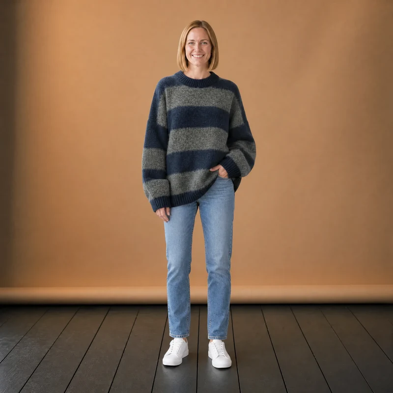 Großer Vintage Damen Wollpullover