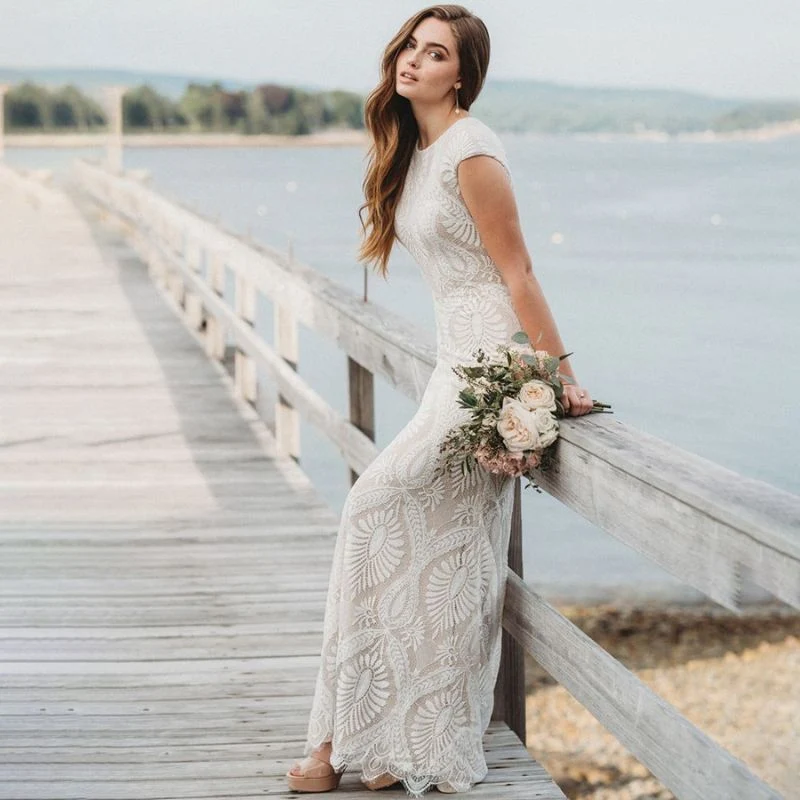 Langes Vintage Hochzeitskleid