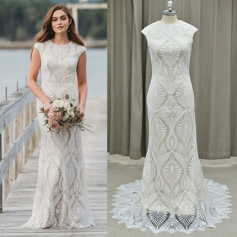 Langes Vintage Hochzeitskleid