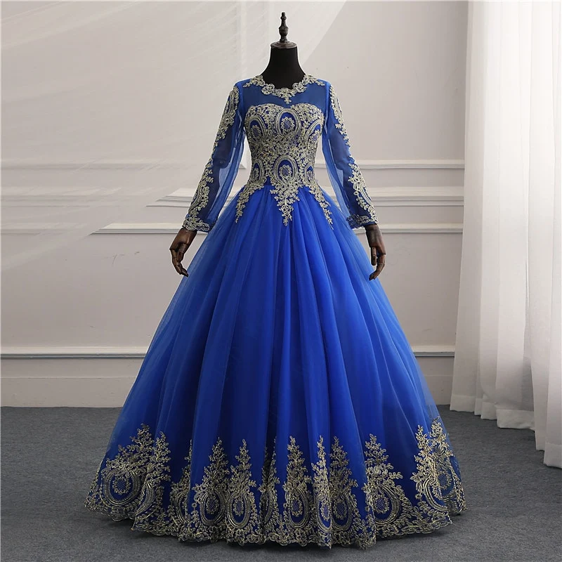 Blaues Vintage Hochzeitskleid