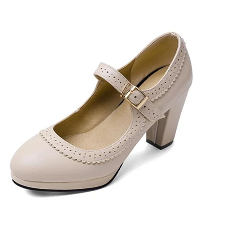 Beige Vintage-Schuhe