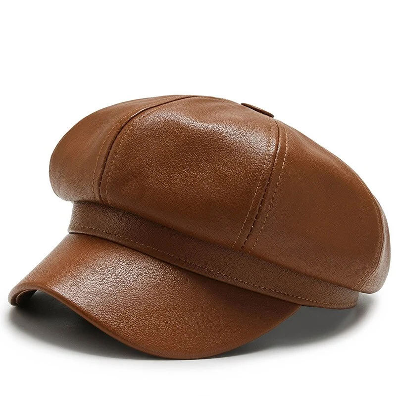 Vintage-Ledermütze für Damen