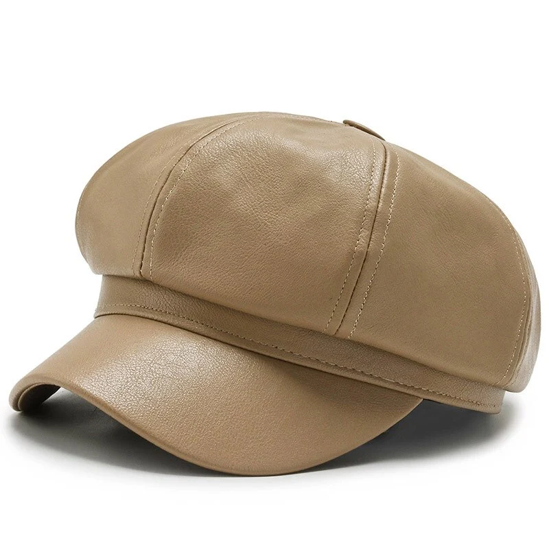 Vintage-Ledermütze für Damen