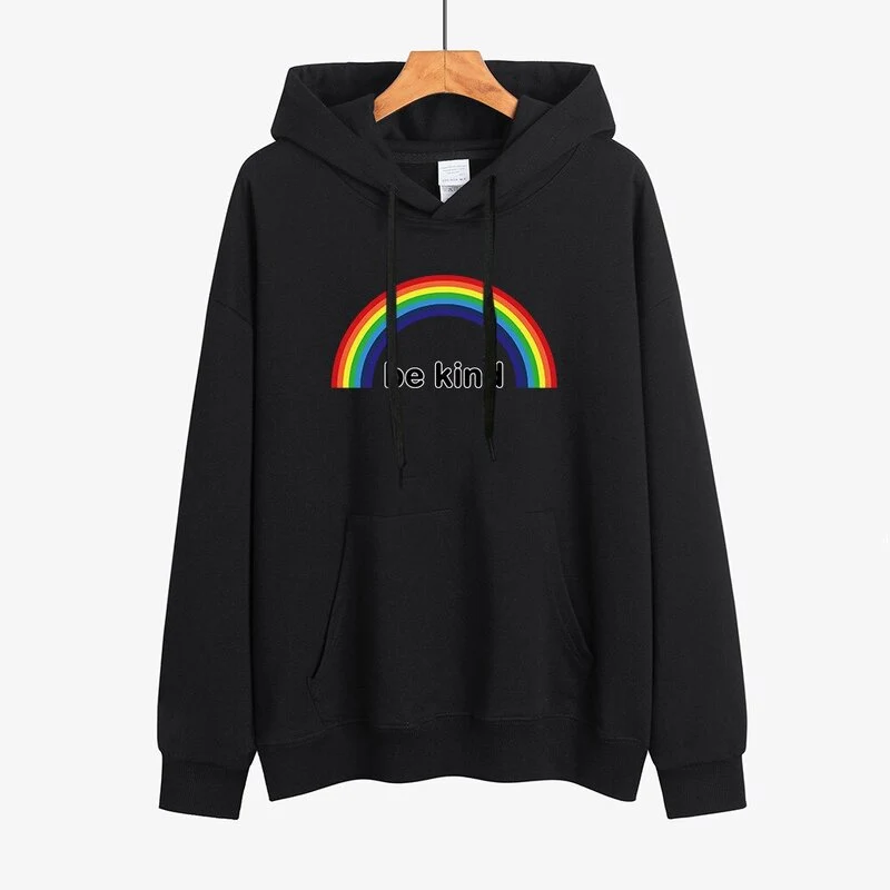 Retro-Regenbogen-Hoodie mit Vintage-Logo