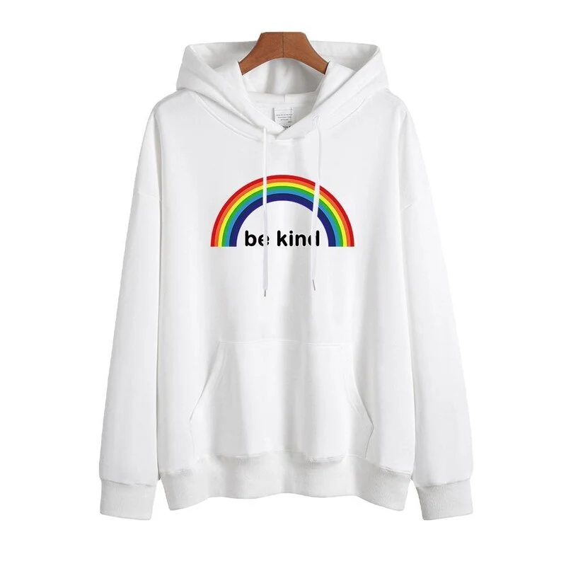 Retro-Regenbogen-Hoodie mit Vintage-Logo