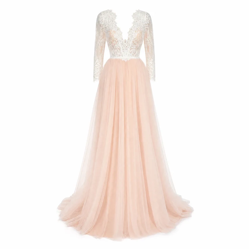 Vintage Rosa Hochzeitskleid