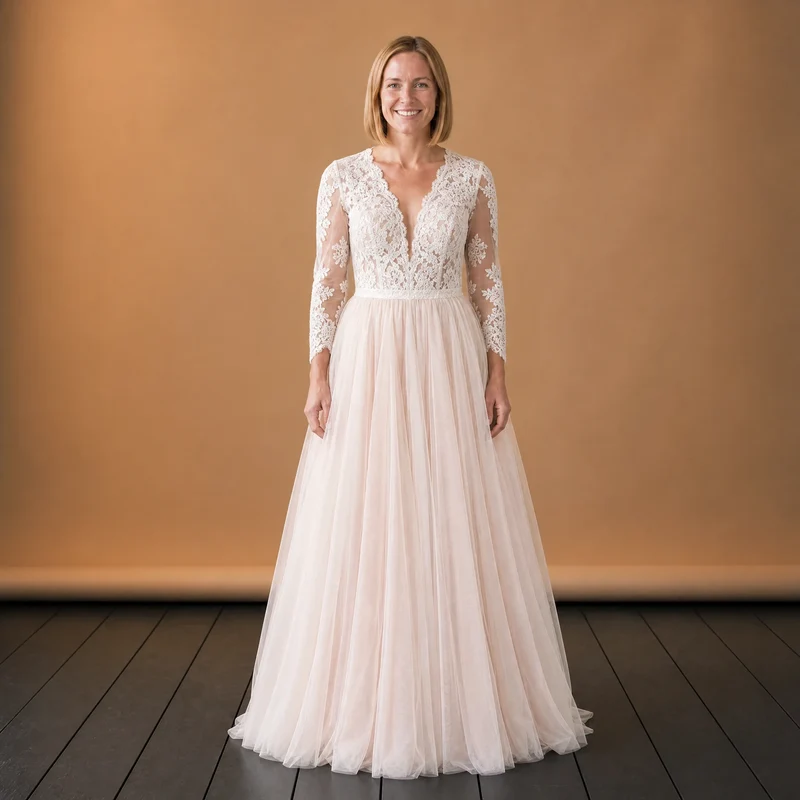 Vintage Rosa Hochzeitskleid