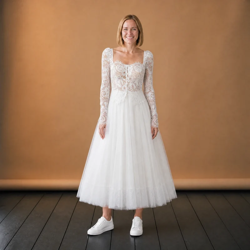 Vintage Zweiteiliges Hochzeitskleid
