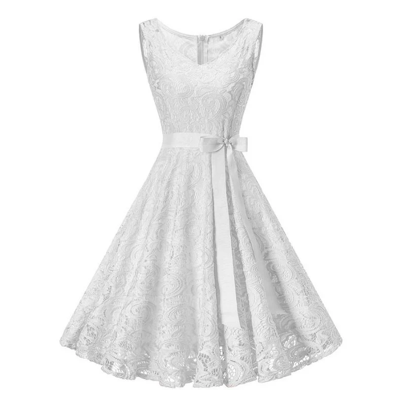 Weißes Vintage Spitzenkleid