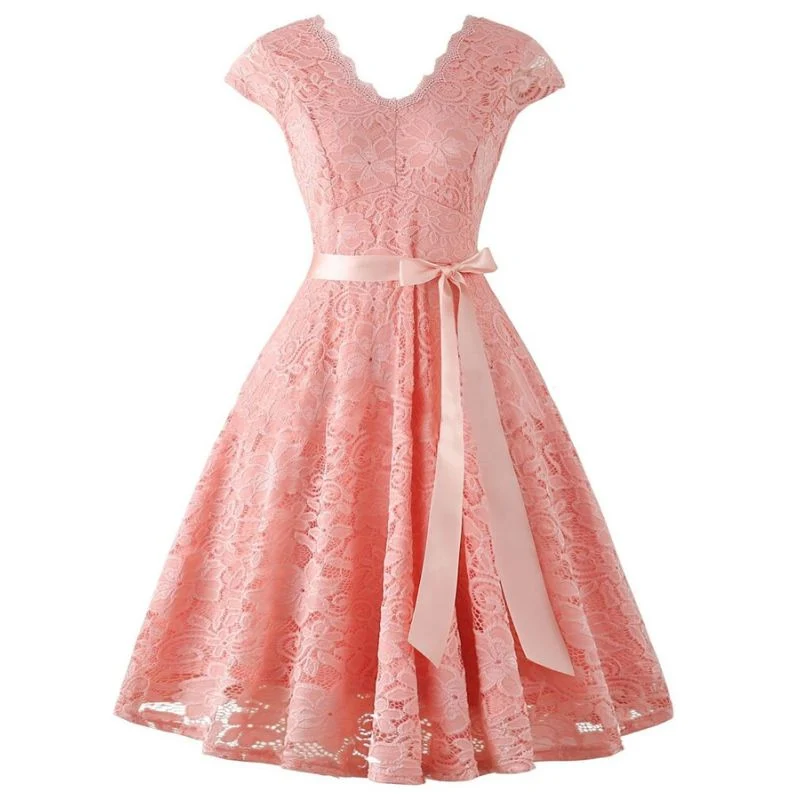 Vintage-Kleid aus rosa Spitze