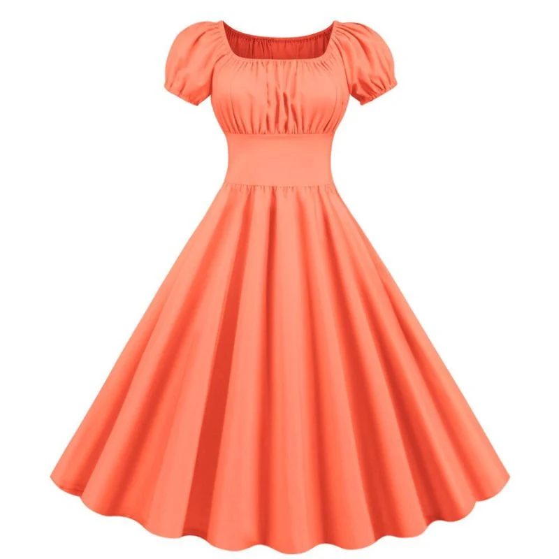 Oranges Vintage 60er Jahre Kleid
