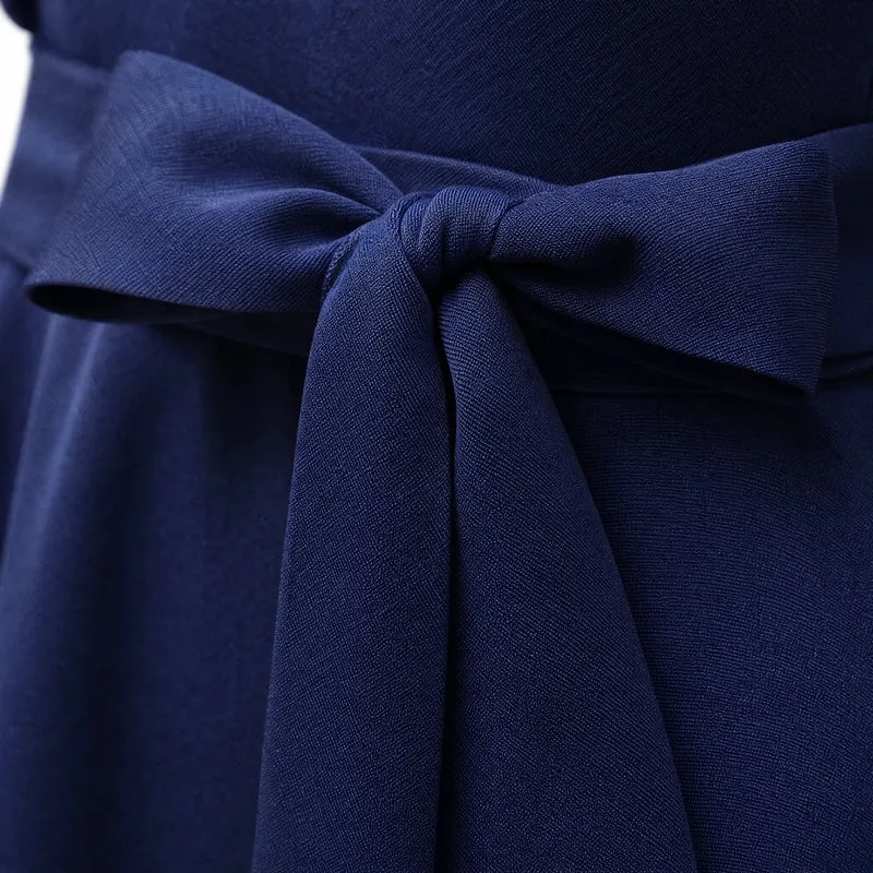 Blaues Vintage Langes 60er Jahre Kleid