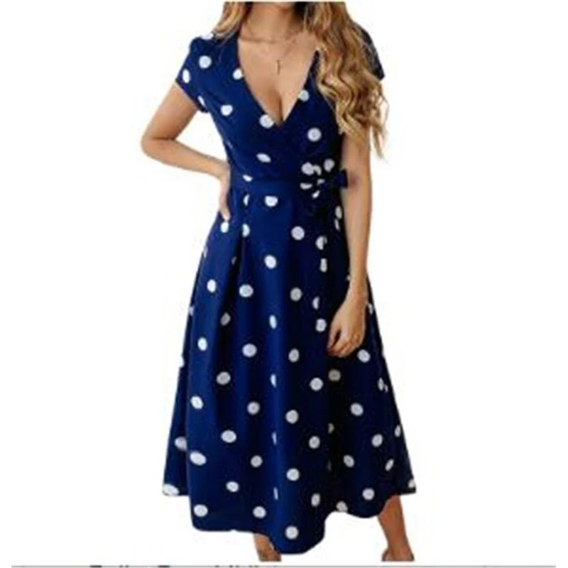 Vintage Damen Polka Dot Kleid
