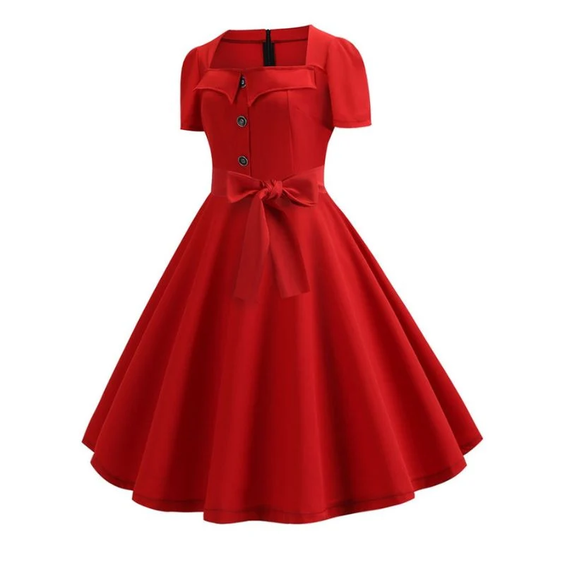Rotes Vintage-Kleid für Damen