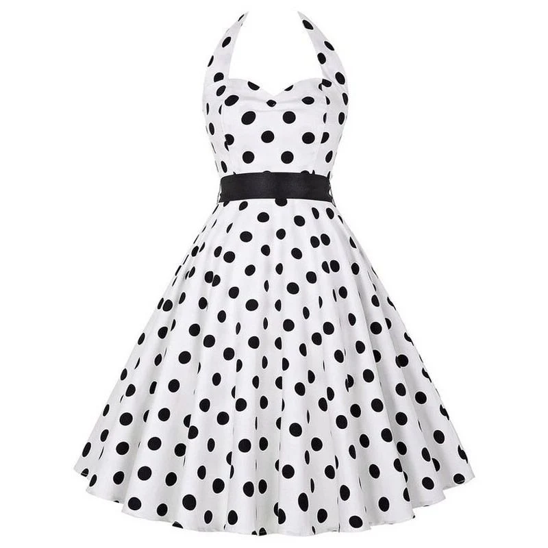 Schwarz-weißes Vintage-Kleid